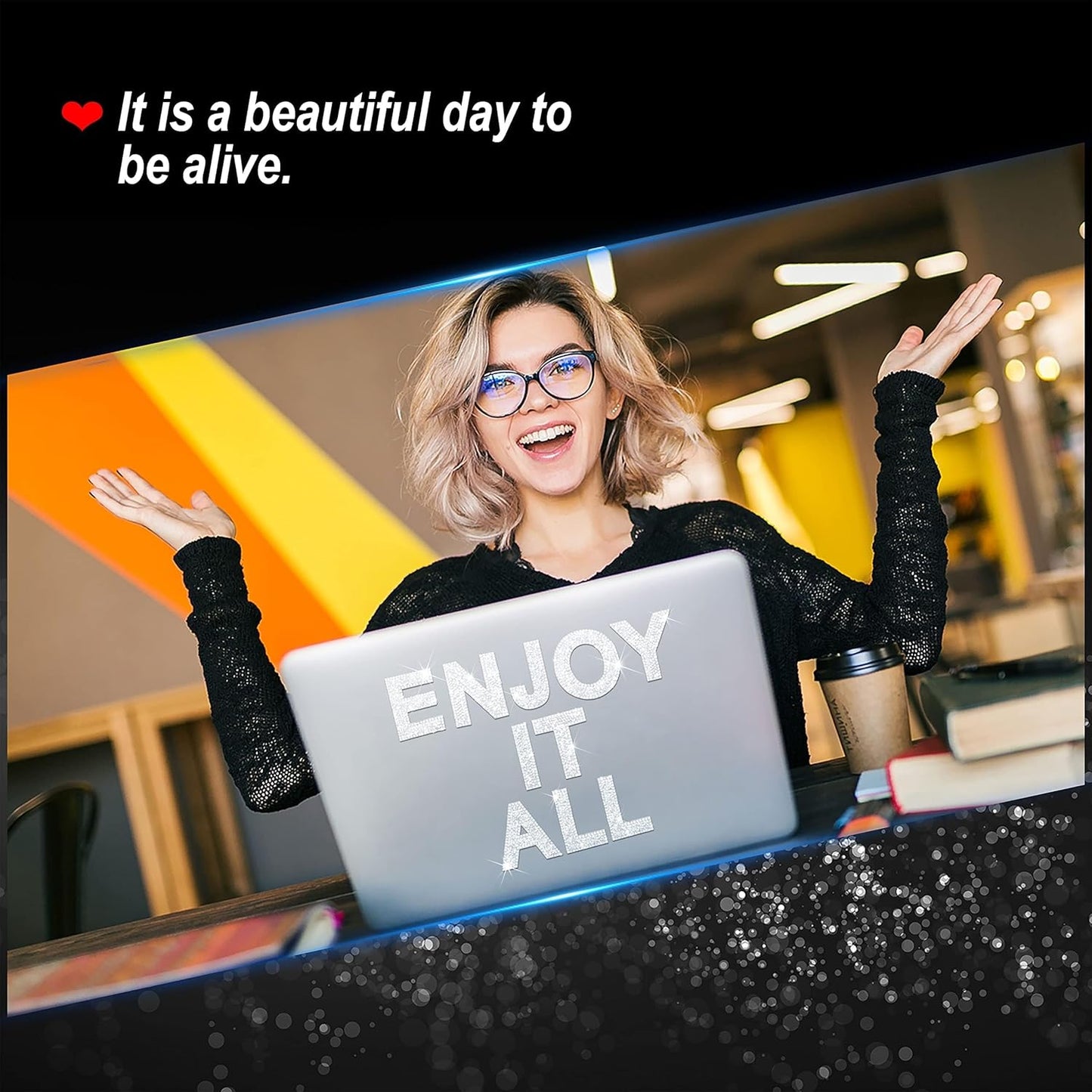 34Pcs Rhinestone Letter Stickers A-Z - Silver+White (2.24")