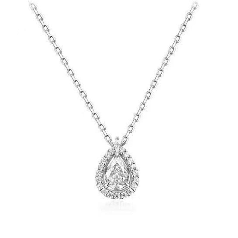 Océane crystal teardrop necklace crystal white
