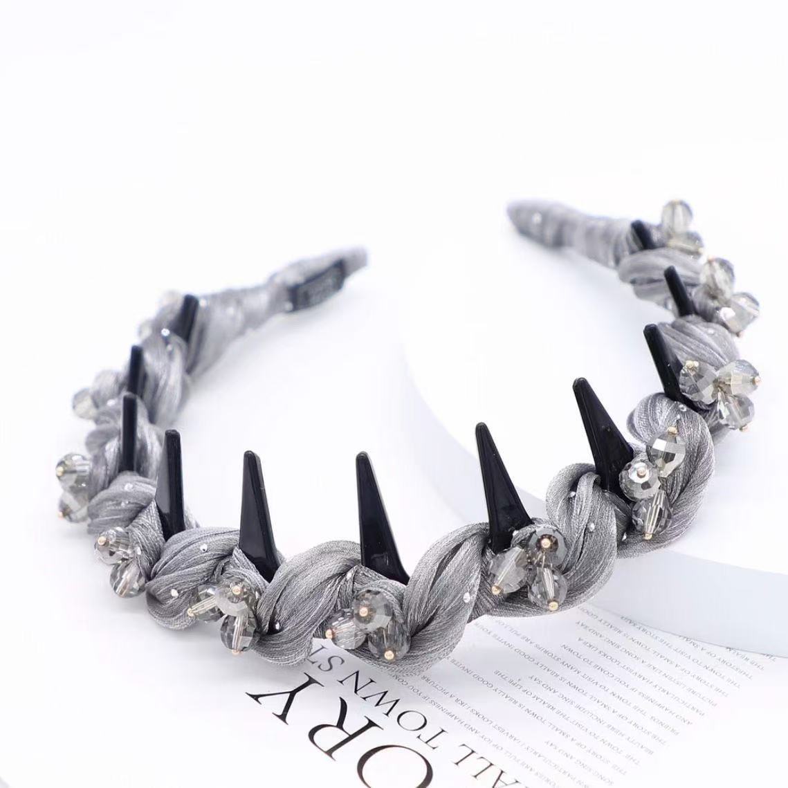 Margot crystal headband grey