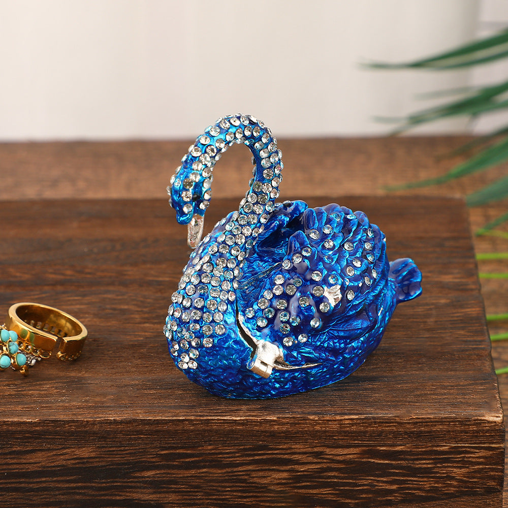 Cygne crystal swan box blue