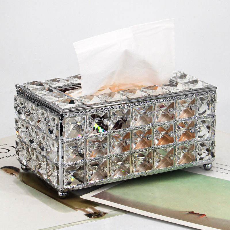 Aurelia crystal tissue box silver