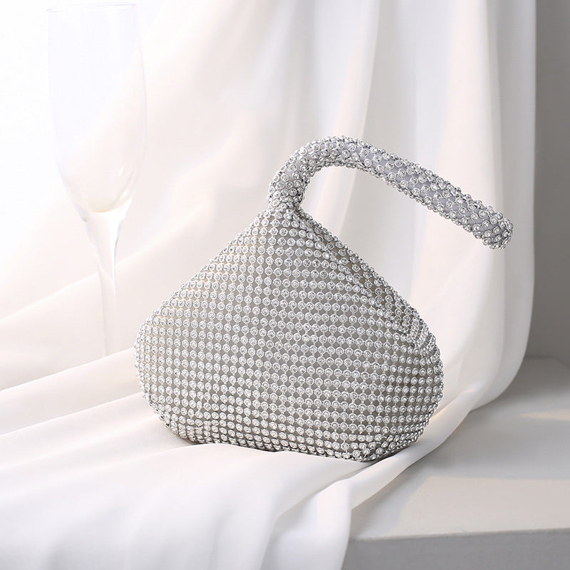 Aurora crystal evening clutch in silver