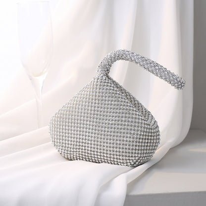 Aurora crystal evening clutch in silver