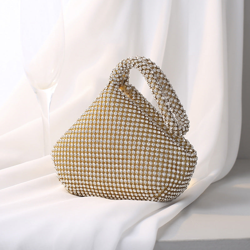 Aurora crystal evening clutch in gold