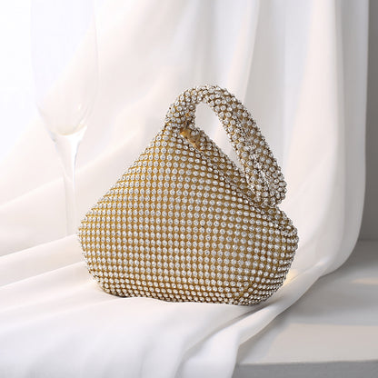 Aurora crystal evening clutch in gold