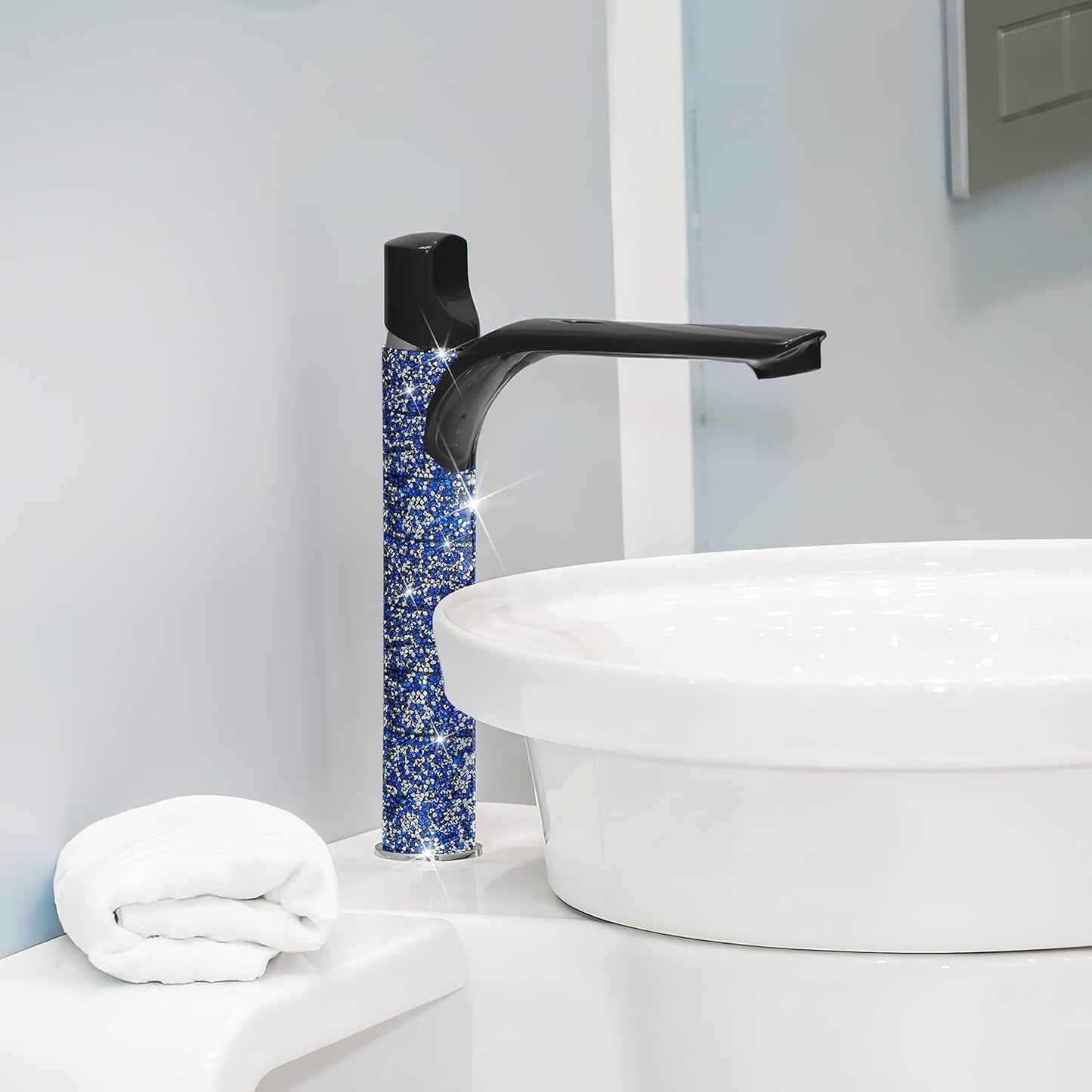 Crystal Rhinestone Ribbon Wrap Roll - Silver Blue (1.18" x 3yard)