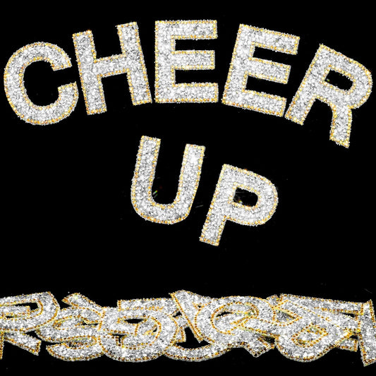 34Pcs Rhinestone Letter Stickers A-Z - Silver+Gold (2.24")