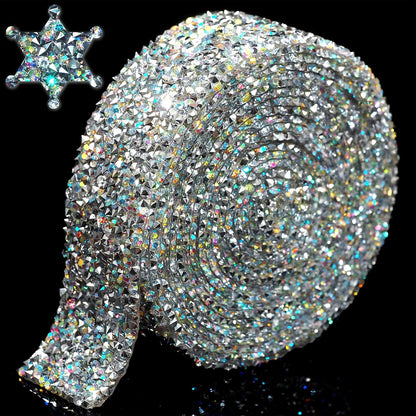 Crystal Rhinestone Ribbon Wrap Roll - Silver AB (1.18" x 3yard)