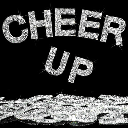 34Pcs Rhinestone Letter Stickers A-Z - Silver+White (2.24")