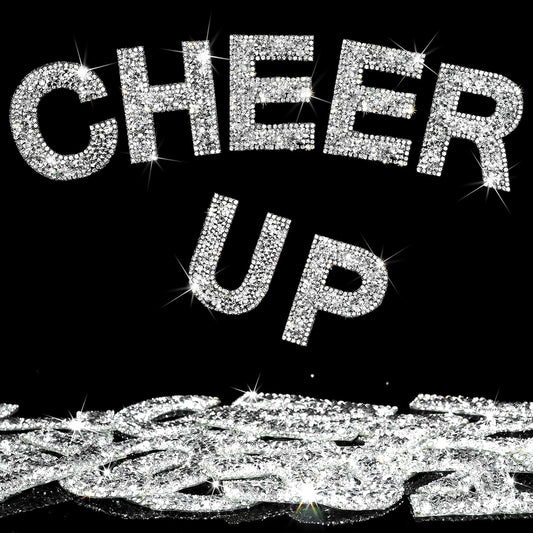 34Pcs Rhinestone Letter Stickers A-Z - Silver+White (2.24")