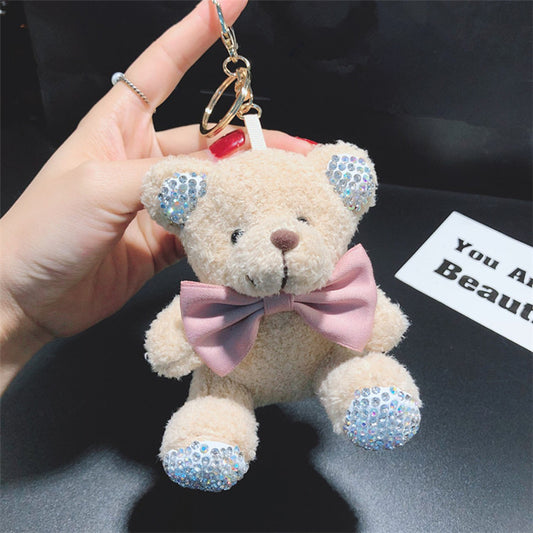 Bonbon crystal teddy bear charm beige