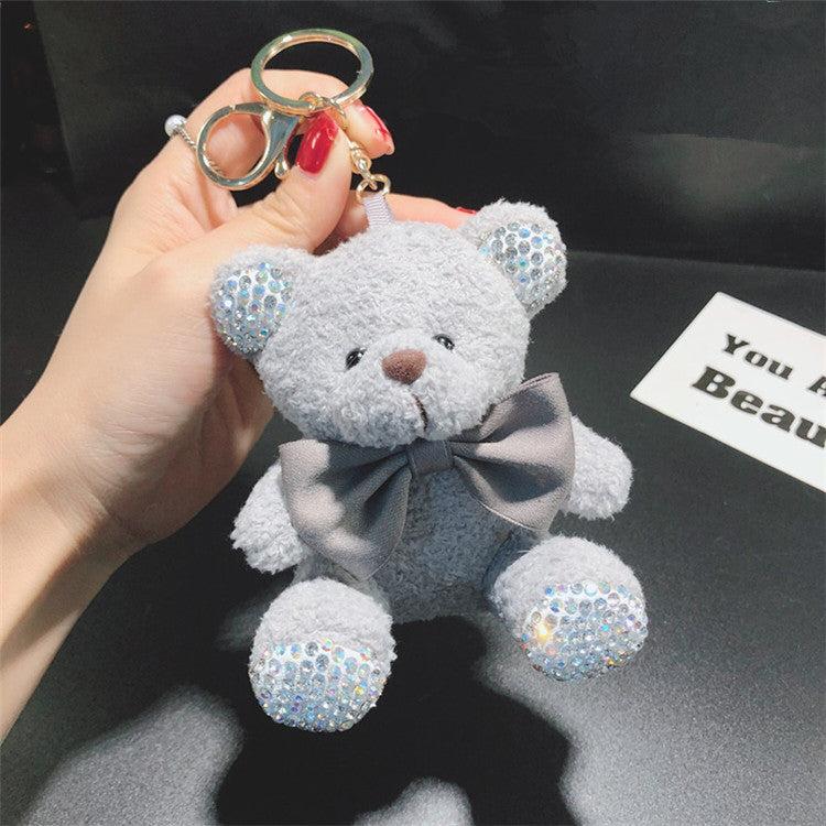Bonbon crystal teddy bear charm grey