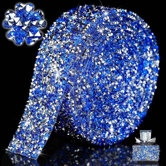 Crystal Rhinestone Ribbon Wrap Roll - Silver Blue (1.18" x 3yard)