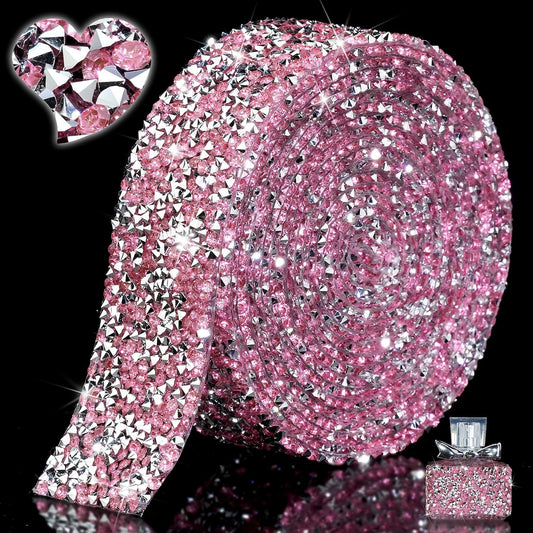 Crystal Rhinestone Ribbon Wrap Roll - Silver Rose (1.18" x 3yard)