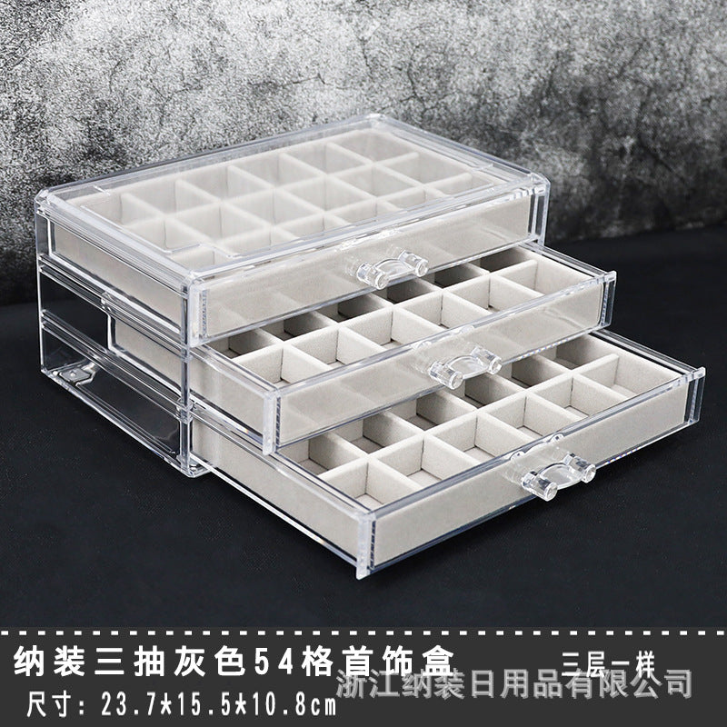 Trésor crystal jewelry box grey