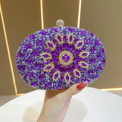 Soleil crystal sunflower clutch in purple
