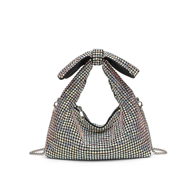 Papillon crystal bow bag in iridescent