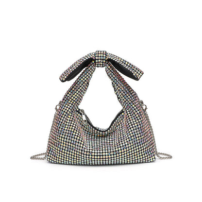 Papillon crystal bow bag in iridescent