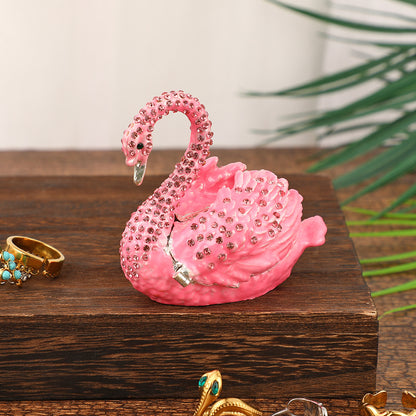 Cygne crystal swan box pink
