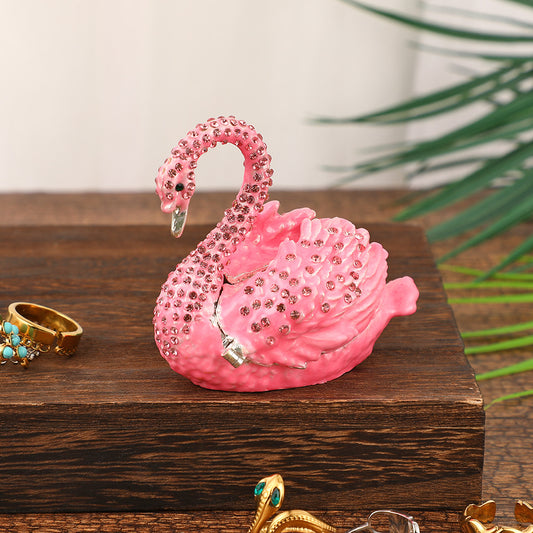 Cygne crystal swan box pink