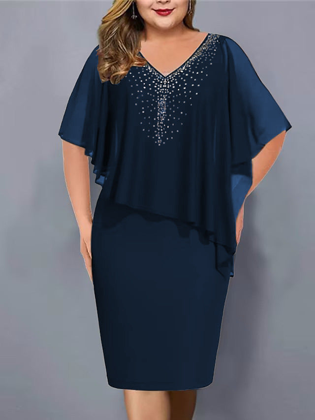 Séraphine crystal chiffon gown navy