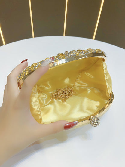 Soleil full-rhinestone sunflower evening bag, detail