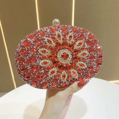 Soleil crystal sunflower clutch in red