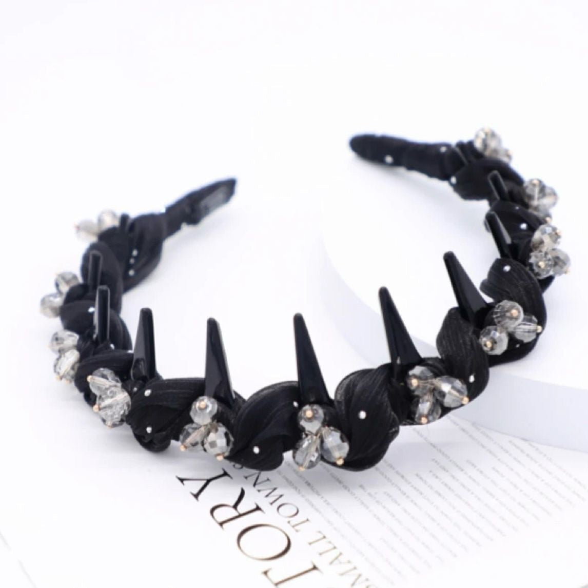 Margot crystal headband black