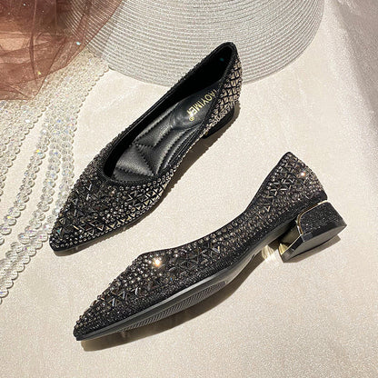 Margaux crystal flat in black