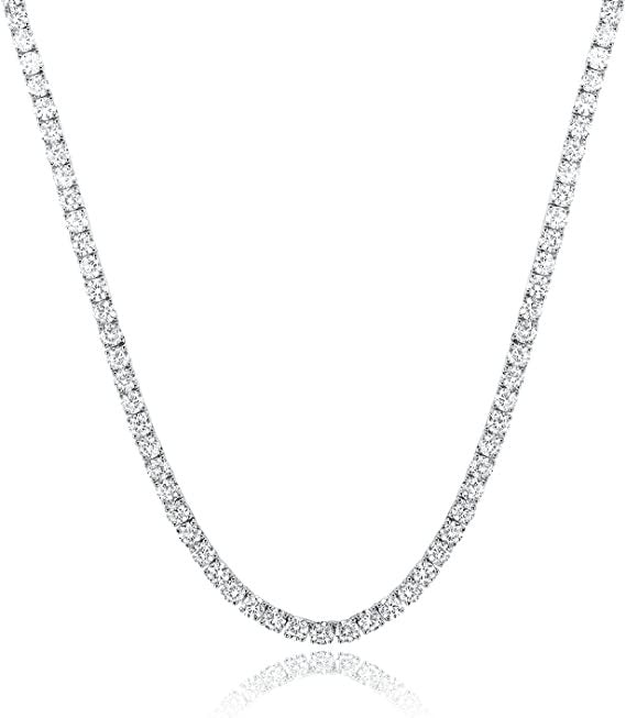 Lina crystal tennis necklace white gold