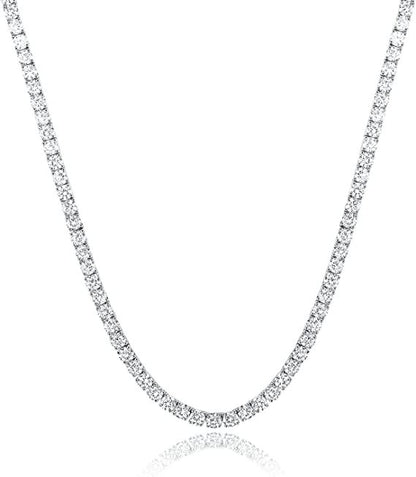 Lina crystal tennis necklace white gold