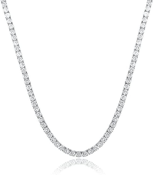 Lina crystal tennis necklace white gold