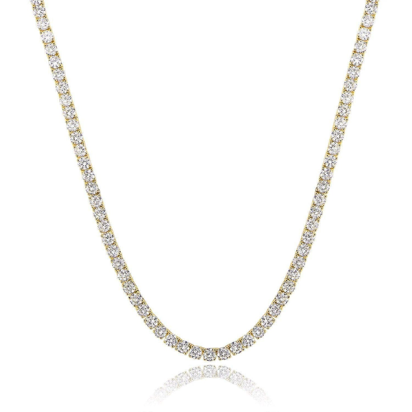 Lina crystal tennis necklace yellow gold