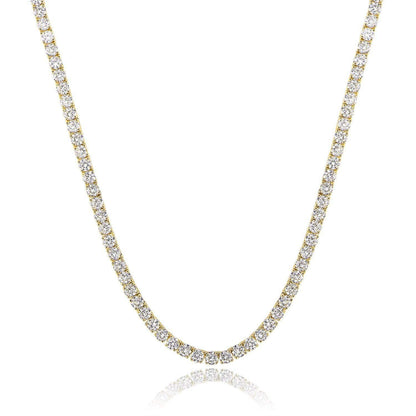 Lina crystal tennis necklace yellow gold