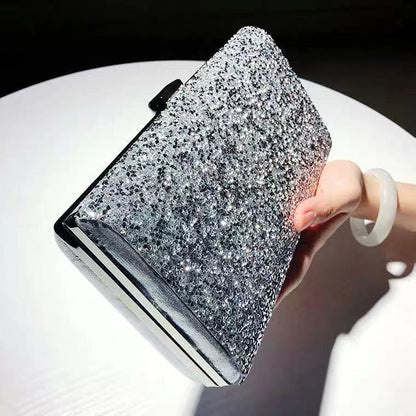Vera structured crystal box clutch, detail