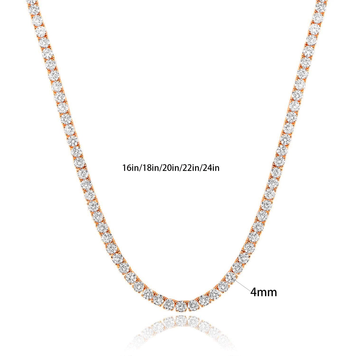 Lina crystal tennis necklace rose gold