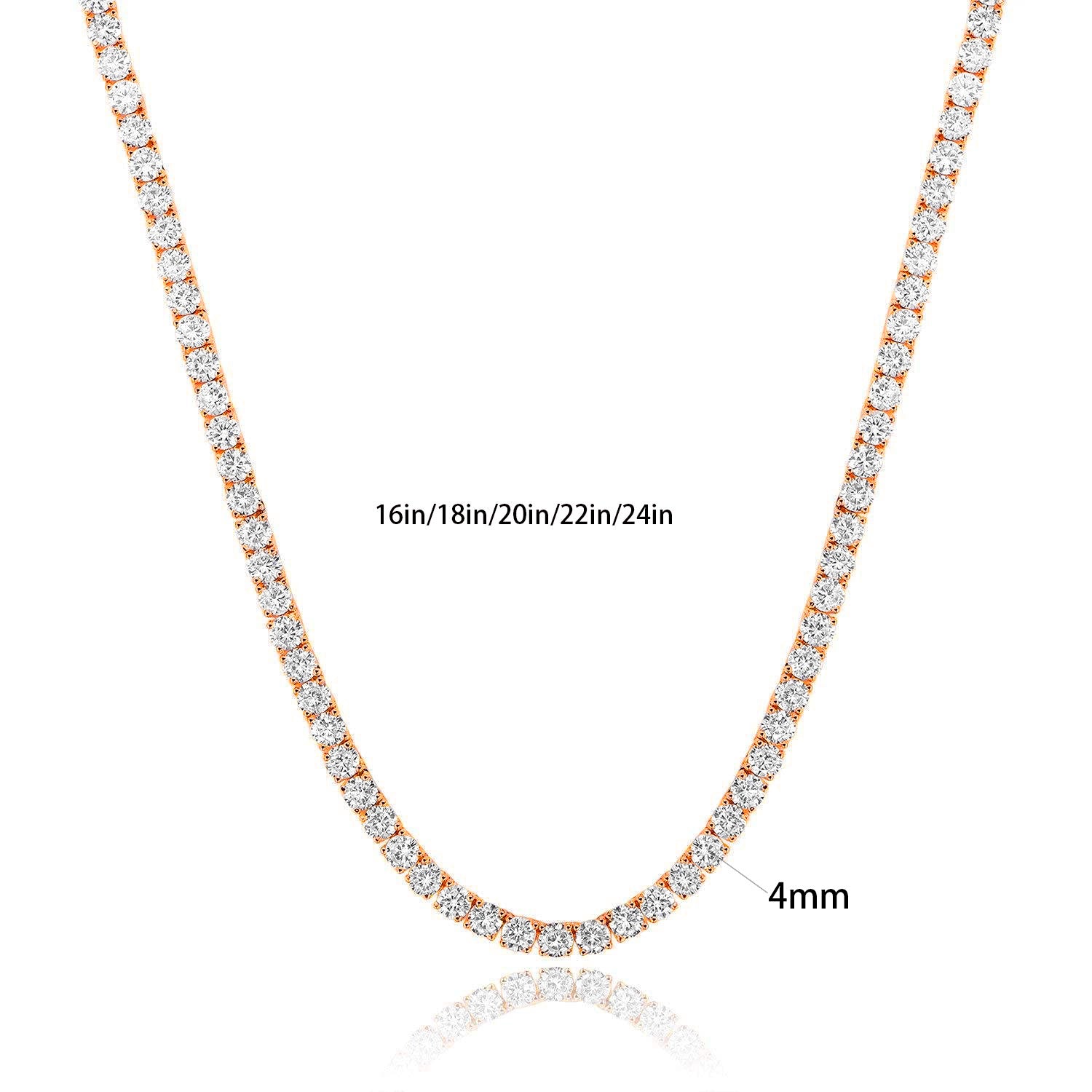 Lina crystal tennis necklace rose gold