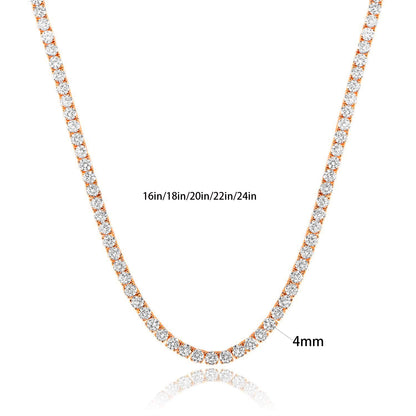 Lina crystal tennis necklace rose gold