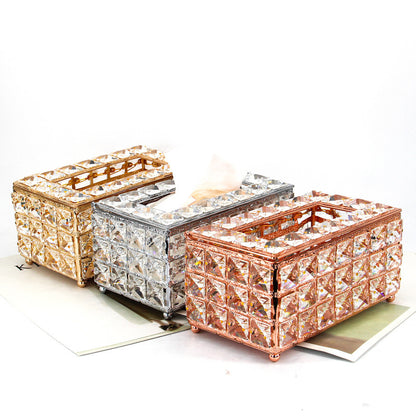 Aurelia crystal tissue box rose gold