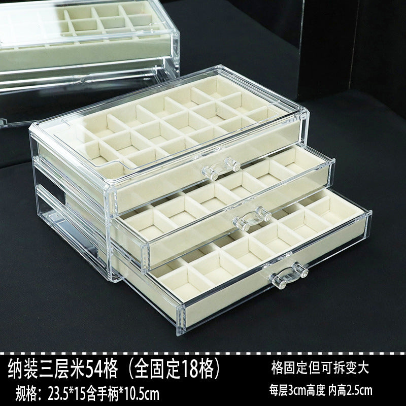 Trésor crystal jewelry box beige
