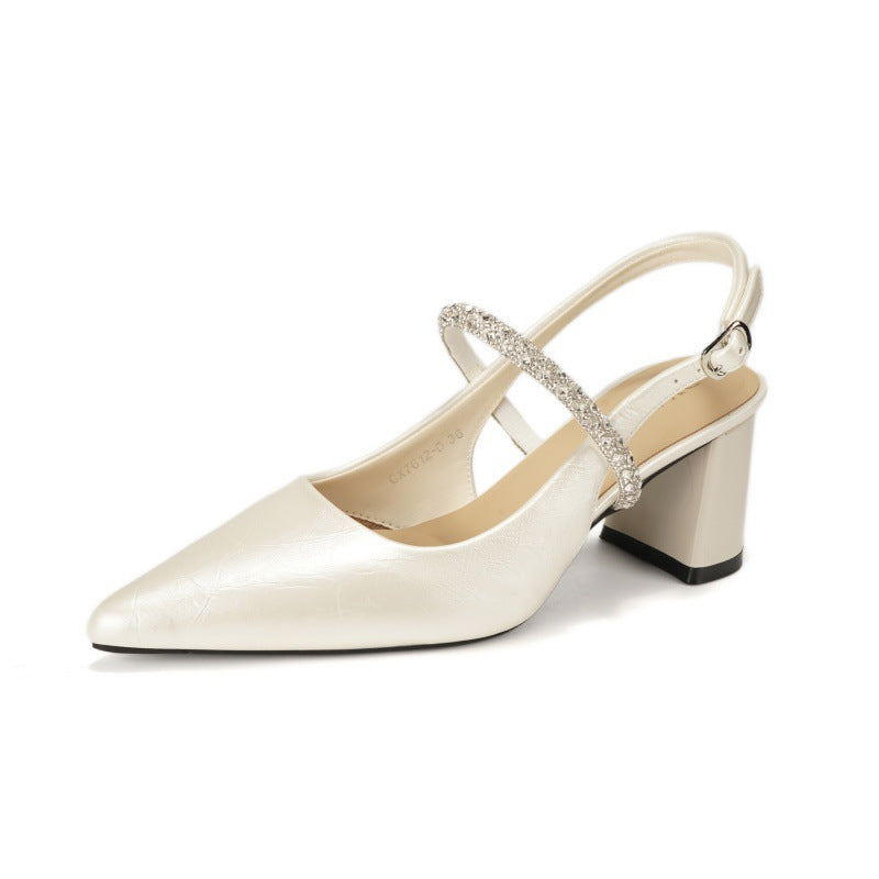 Etoile crystal Mary Jane heels in pearl white