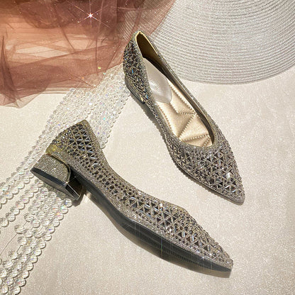 Margaux crystal flat in grey