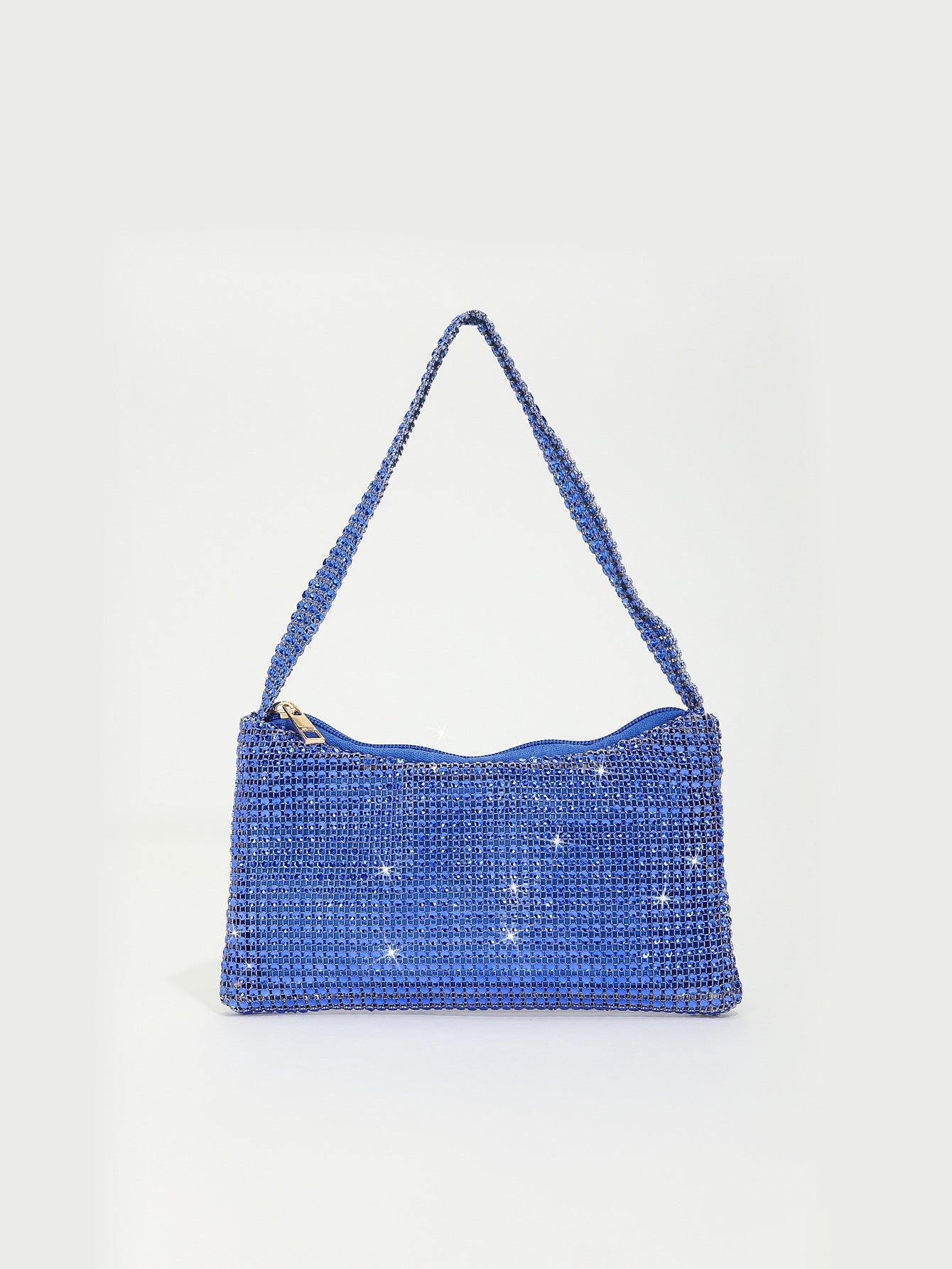 Mira mini crystal mesh bag in royal blue