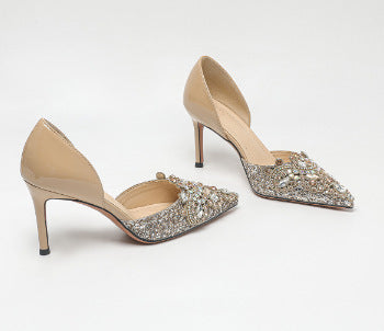 Aria bridal heel in nude sequin