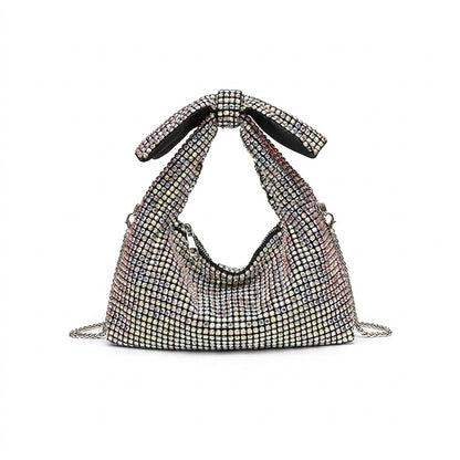 Papillon crystal bow bag on white