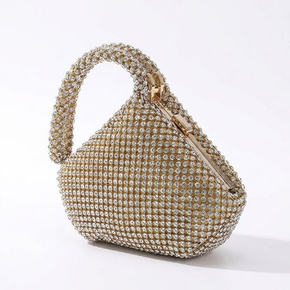 Aurora hand-set crystal evening clutch on white